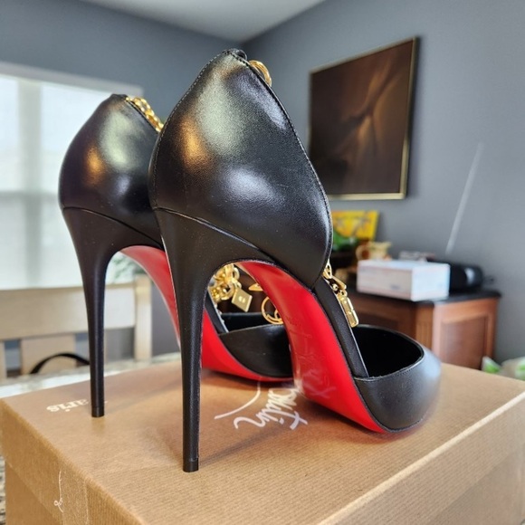 NEW Christian Louboutin Gourmi Pump 100mm Size 40.5 Black Leather - Picture 9 of 11